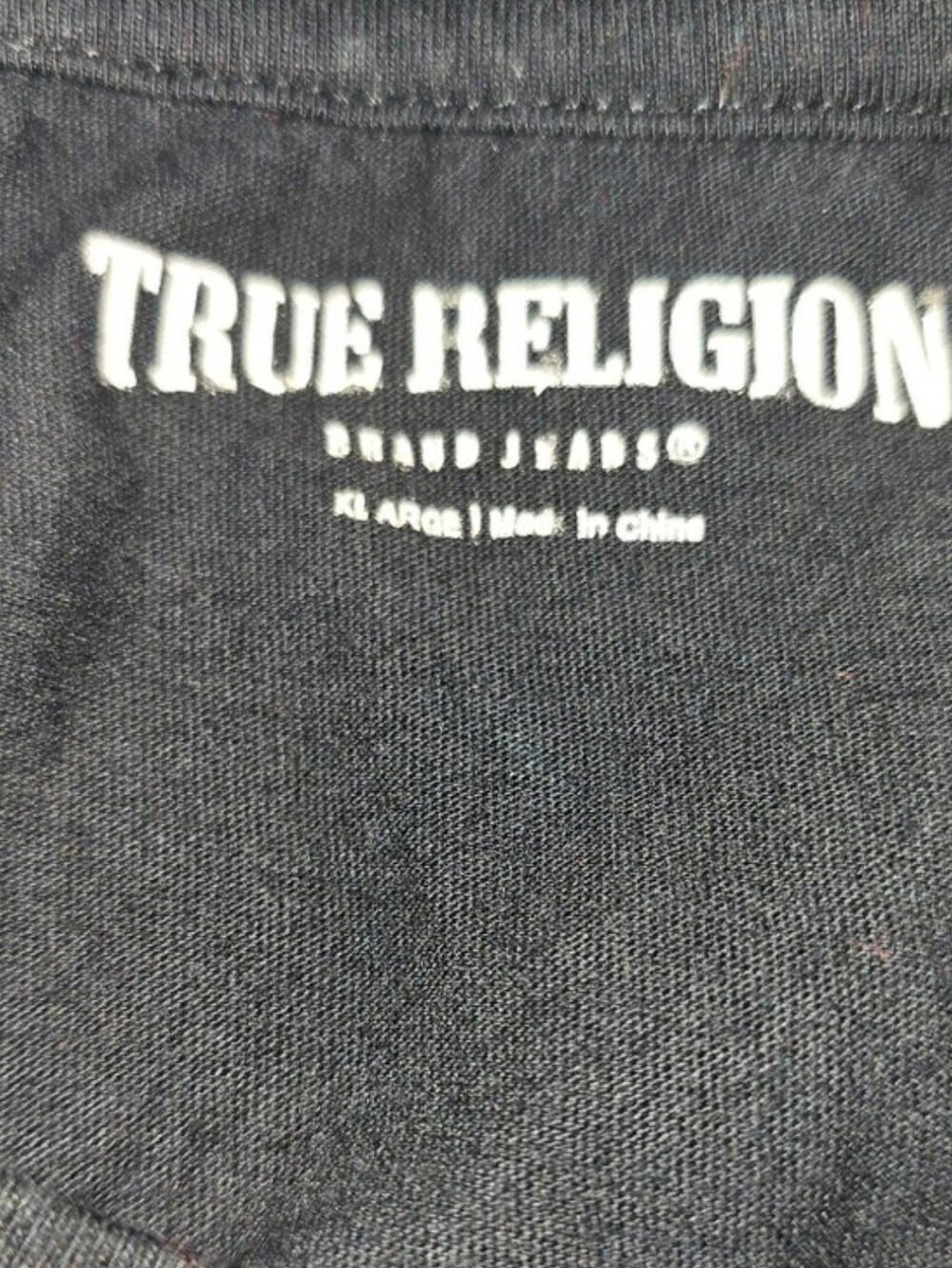 True Religion Black Tee with White Logo Print - Picture 4 of 5
